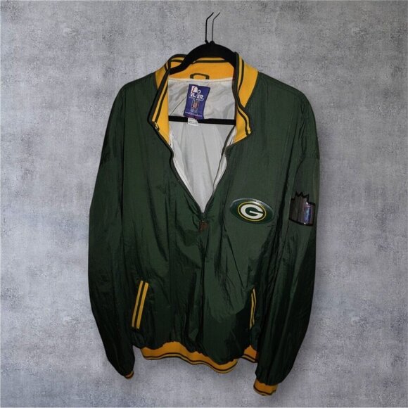Vintage Green Bay Packers Pro Layer Windbreaker Jacket XXG Korea NFL Half Zip - Picture 9 of 11